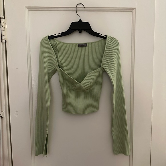 Urban outfitters Juliet portrait long sleeve green top - Picture 1 of 5